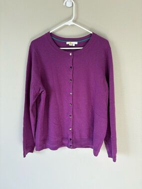 Boden Cashmere Soft Purple Button-Up Women's Cardigan